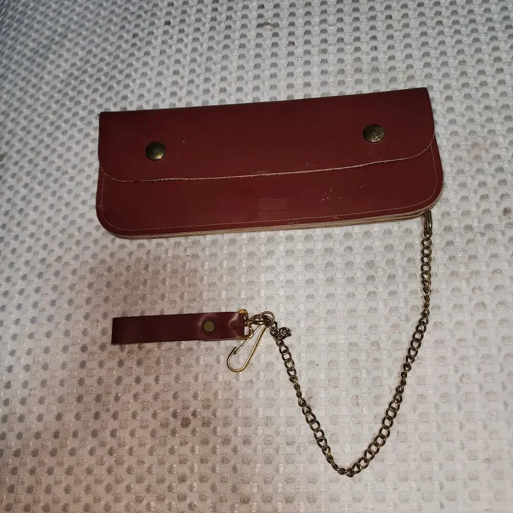 RISTO GENUINE LEATHER BIKERS CHAINEF WALLET VINTAGE